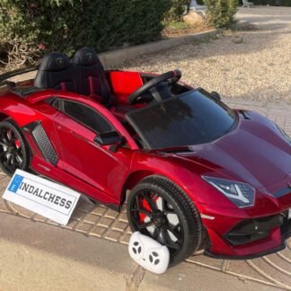 COCHE Lamborghini Aventador SVJ 12v para niños, rojo pintado, mando rc, 1 plaza  INDA414-AC-HL328RED